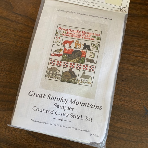 Cross Stitch Sampler Kit Great Smokey Mountains National Park Sealed Package - Picture 3 of 7